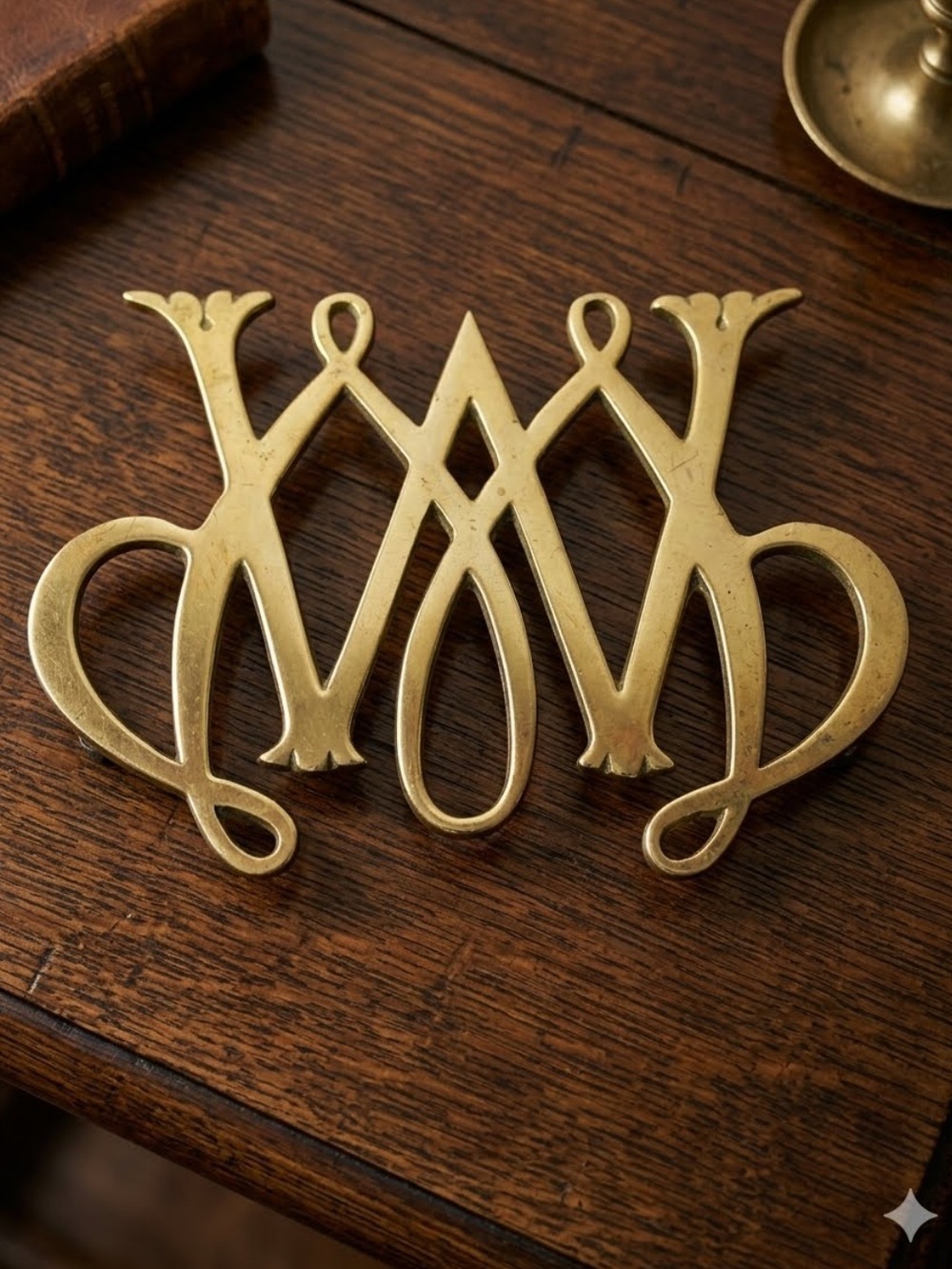 Vintage WILLIAMSBURG Brass Trivet.  Stamped.